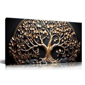 Flower Painting Wall Decor Living Room White and Gold Wall Art for Bedroom Modern Art Wall Decor Office Size 20" x 40"
