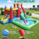 9-in-1 Inflatable Bounce House with Water Slide for Kids Ages 36, Wet or Dry Bouncy Castle with Trampoline, Climbing Wall, Ball Pit and Play Cannon for Indoor/Outdoor Backyard Play