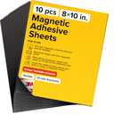DIY Craft Magnetic Sheets with adhesive backing - 8x10" 10 pack Adhesive Sheets for Magnetic Stickers and Photos - 100% Customizable