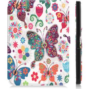for Kobo Clara HD 6" Tablet Ultra Thin Slim Folio Sleep/Wake Up Leather Case Flip Smart Cover (Color Butterfly)