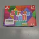 6 Pack Squishy Stress Balls Fidget Toys for Adults Kids, Sensory Stress Cube Anxiety Stress Relief Toy with Thick Substance, Slow Rising Calming Toys Stretchy for Classroom, Malt Sugar Ball