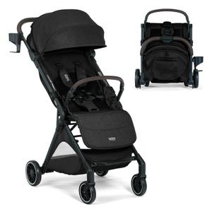 Britax Juniper+ Compact Stroller, Portable & Lightweight Raven Black | Travel Stroller With FastPack & One-Hand RapidFold, Infant Car Seat Compatible, Built-In Carry Strap, Ventilating Fabrics, Manufacture Date: 2026/01/05