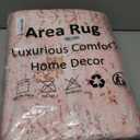 Lahome Boho Area Rugs 5x7,Pink Rugs for Bedroom Girls Floral Nursery Rug,Living Room Rug Carpet Ultra-Thin Soft Washable, Kids Rugs for Playroom Baby Room Decor Dorm Room (Pink, 5'X7')