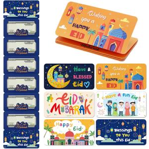 Gueevin 12 Pack/72 Slots Eid Mubarak Money Envelopes for Cash Ramadan Gifts Money Card Holders Bulk for Eid Al-fitr Islamic Muslim Mubarak Party Supplies, 6 Styles