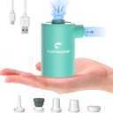 FLEXTAILGEAR MAX Pump Portable Air Pump with 3600mAH Battery USB Rechargeable Air Pump-Quick Inflate Deflate for Sleeping Pads, Air Mattress, Pool Toys, Floats, Swimming Ring, Air Bed (Green)