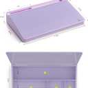 TOWON Small Compact Glass Desktop Whiteboard with Storage 12 x 7 in Dry Erase Board for Desk, Home Office, School | Includes 5 Markers, Eraser & Holder | Space-Saving Organizer, Aesthetic Lavender