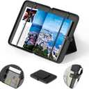 KDD 3 in 1 Book Holder Stand for Reading, Portable Desktop Bookstand with Mesh Storage Bag, 3 Pen Slots & Adjustable Straps, Lightweight Book Sleeve Fits Tablets, E-Readers, Cookbooks & Sheet Music