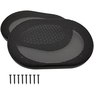 4" x 6" Speaker Grill Covers, Car Speaker Subwoofer Guard Protector, ABS Plastic Frame with Metal Mesh, Black - 2Pcs