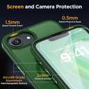 Miracase for iPhone 16e case & iPhone 17e Case for MagSafe [with 29H+ Screen Protectors] TOP Military-Grade Protection Shockproof with Velvet Touch for iPhone 16e/17e Phone Case 6.1", Dark Green