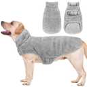 Malier Dog Winter Coat, Reversible Fleece Dog Cold Weather Coats, Windproof Warm Snow Puppy Jacket Vest Pet Clothes for Small Medium Large Dogs (Gray, XX-Large)