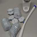 JEHONN Disposable Toilet Brush with 48 Wand Cleaner Refills, Wall Mounted Toilet Bowl Brush Holder Set, Bathroom Cleaning System for Sink Bathtub Wash Basin (Blue)