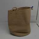 15Dx20H inches Jute Woven Hamper Laundry Basket Wicker Rope Clothes Hamper for Baby Nursery Kids Tall Rattan Blanket Basket in Living Room Bedroom 60L Large Capacity