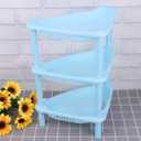 Cabilock 3-Tier Plastic Storage Rack Triangular Corner Shelf 8.2X8.2X12.9 Inches Space-Saving Organizer for Bathroom Kitchen Desk Shelving Plastic Racks