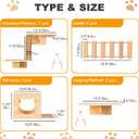 PETKABOO Cat Wall Shleves and Perches, Pine Wooden Cat Wall Furniture Climbing Shelves with Climber, Condo, Scratching Post, Ladder & Platform