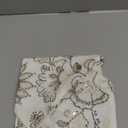 Floral Embroidered Lumbar Throw Pillow Cover 12x 20, Sequin Chinoiserie Flower Neutral Linen Pillow Cushion Cases, Farmhouse Decorative Pillows for Bed, Outdoor Couch White