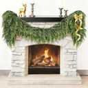 Christmas Garland Real Touch Cedar Garland Christmas Decorations 6 ft Soft and Lush Realistic Faux Pine Garlands for Mantle, Table, Stairs, Doorframe, Fireplace Indoor Outdoor Holiday Decorations