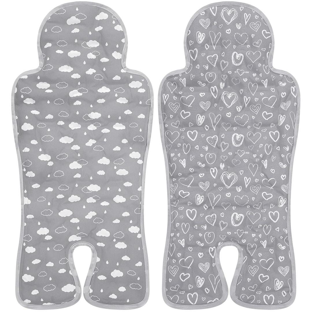Pinkunn 2 Pcs Gel Car Seat Cooling Pad for Baby Summer Breathable Ice Cushion Multifunctional Ice Stroller Cooler Mat for Stroller Baby Dining Chair Child Safety Seat(Assorted Color,Heart, Cloud)