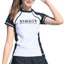 KORADI Girls Swimsuits Rash Guard Swim Sets Kids Two-Piece Bathing Suits Teen Swimwear Beach Shorts Sun Protection Swim Shirts, Size: 11-12 Years 