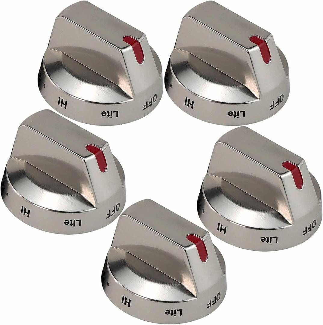 DG64-00473A Stove Knobs 5 Pack for Samsung Gas Range Oven, Cooktop Control Knobs Replacement for NX58H5600SS NX58F5700WS NX58H5650WS NX58J7750SS NX58M6850SS