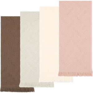 4 Pack Bathroom Hand Towel Set Decorative Hand Towels Absorbent Soft Face Towels Boho Kitchen Towels Farmhouse Bathroom Decor Versatile Bath Towels for Hotel SPA Gym Gift 14" x 30", 100% Cotton (Beige,light Gray,pink,coffee) 4 Pack Bathroom Hand Towel Set Decorative Hand Towels Absorbent Soft Face Towels Boho Kitchen Towels Farmhouse Bathroom Decor Versatile Bath Towels for Hotel SPA Gym Gift 14" x 30", 100% Cotton (Beige,light Gray,pink,coffee)