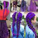 Purple Hair Extensions for Braids - 26 Inch Pre Stretched Synthetic Braiding Hair, Fluffy and Full, Light Weight, Stage Party Halloween Cosplay Costume Accessories (2pc)