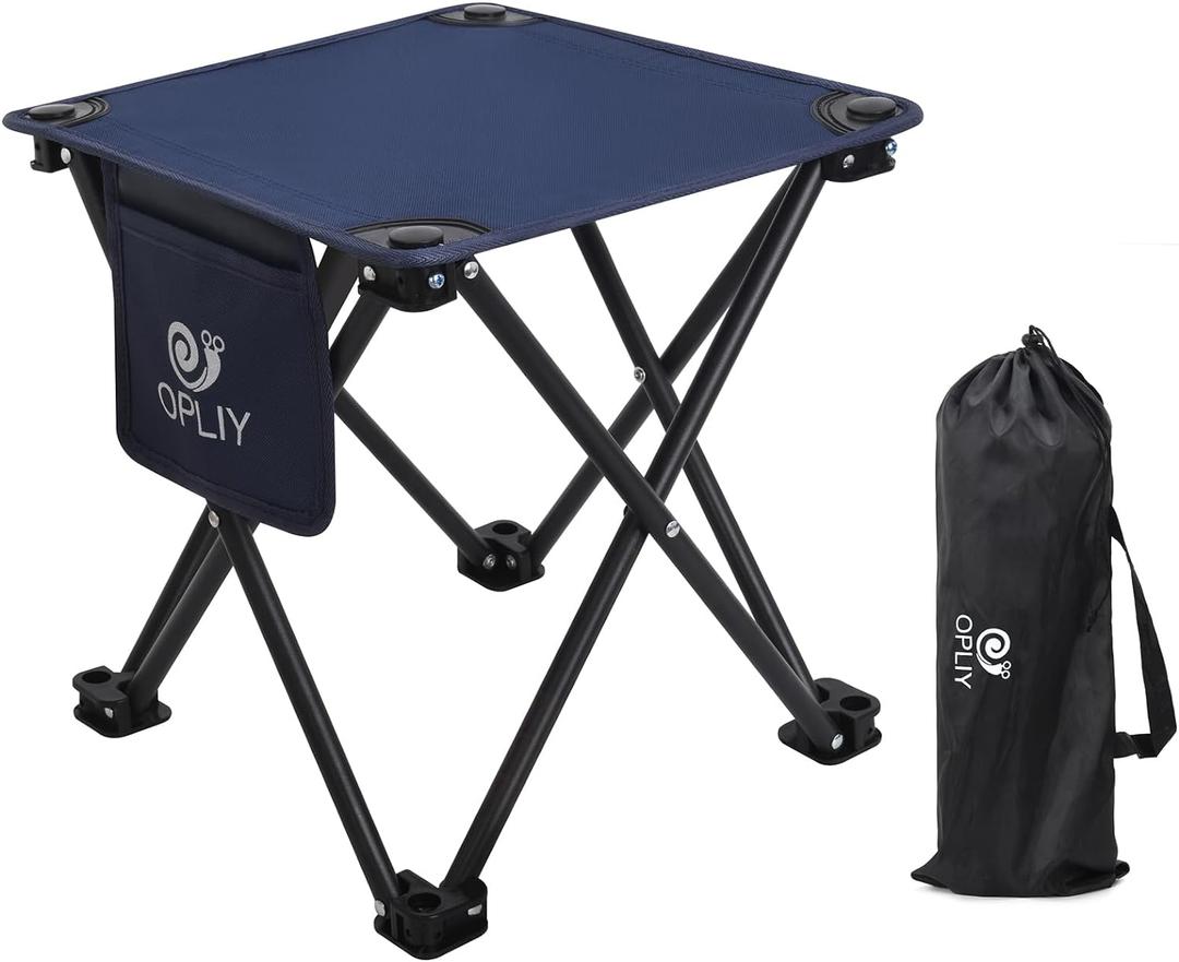 Camping Stool, Folding Small Chair Portable Camp Stool for Camping Fishing Hiking Gardening and Beach, Camping Seat with Carry Bag (Blue), 13.5"L x 13.5"W x 13.5"H; Fold, Size:16.5"Lx5.5"H