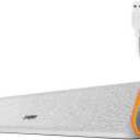 SOULION R50 Bluetooth Computer Speakers, 3.5mm PC Sound Bar for Desktop Monitor, Wired USB Powered & Colorful LED Lights with Switch Button, Surround Sound Soundbar PC Spearkers for Computer, White