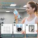 Hydrogen Water Bottle Generator - Glass Hydrogen Water Ionizer Machine, 16oz, SPE/PEM Technology, LED Display, Easy Clean, Type-C Charging for Home Office Fitness, Silver