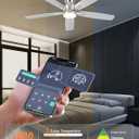 Ohniyou Ceiling Fans with Lights, 52'' Low Profile Ceiling Fan with Light and Remote/APP Control, Modern Flush Mount Ceiling Fan for Indoor Bedroom Living Room, Dimmable, Qiuet DC Motor, Silver