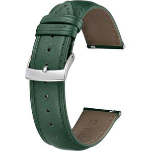 BINLUN Leather Watch Bands Quick Release Premium Calfskin Replacement Watch Strap Multicolors Watchbands for Men Women 12mm 14mm 16mm 18mm 19mm 20mm 21mm 22mm (Green)
