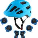 Kids Bike Helmet for Ages 1-8 Years, Adjustable Toddler Boys and Girls Helmets, Lightweight Child Infant Bicycle Cycling Scooter Sports Helmet 48-54cm (BlueSets)