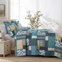 BEDIFANY Cotton California King Size Quilt Set, Lightweight Bedspread Oversized King Coverlet, Soft Farmhouse Quilt Bedding Sets for Bed Decorations for All Seasons (3 Pieces, Blue)