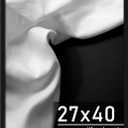 Picrit 27x40 Poster Frame, Black Engineered Wood Picture Frame for Horizontal or Vertical Wall Mounting and Displaying Artwork Photos, 1 Pack