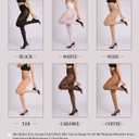 Indestructible Tights for Women, Rip Resistant Durability Tummy Control Top Pantyhose 40D Semi Sheer High Waist (Large, White)