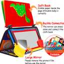 Tummy Time Baby Mirror Infant Toys Newborn 0 3 Months Brain Development with Crinkle Cloth Book Teether Black and White High Contrast Baby Toys 2 4 5 0-6 Month Boys Girls Sensory Activity Shower Gifts
