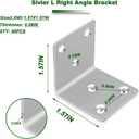 40PCS 1.5'' Metal Angle Brackets,304 Stainless Steel Heavy Duty Angle Bracket with Slot, 90 L Brackets for Wood, Corner Shelf Brackets for Furniture, Book Shelf(Silver,1.5X1.5X0.08IN)