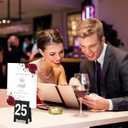 25 Pcs Table Numbers 1-25 Double-sided Wooden Tent Table Numbers Holders Place Card Holder Stands for Wedding Party Event Catering Receptions Banquets Bistro Coffee Shops(Black)