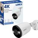 4 x Lorex Outdoor 4K IP Add-On Metal Bullet Security Camera | NVR Add-On | Smart Motion Detection | 2-Way Talk | Color Night Vision | IP67 Waterproof | Requires Recorder | White | Color Night Vision | Smart Motion Detection | Smart Deterrence (Siren & Warning Lights) | IP67 Weatherproof