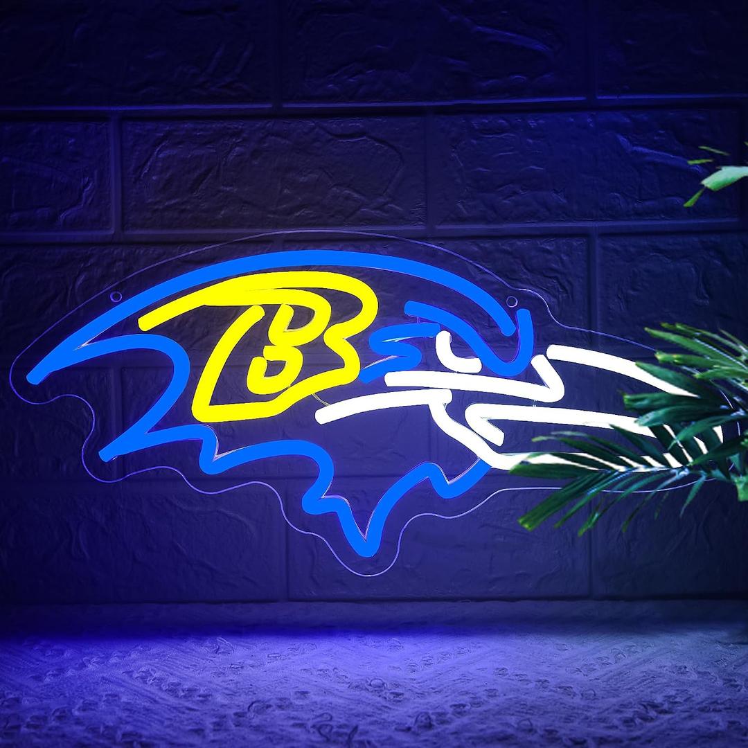 Football Neon Sign for Wall Decor Football Neon Light for Man Cave Game Room RugbyTeam Logo Light Up Sign for Bedroom Bar Garage Party Birthday Gifts for Men Size 16.4 * 7.8In(TWD157)
