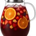 3L Extra Large Glass Pitcher Water Jug  Borosilicate Glass Beverage Dispenser for Sangria, Fruit Punch, and Iced Tea, Ideal for Parties and Holiday Gatherings (100 Ounces)