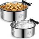 Dog Crate Bowl,2 Pack Metal Dog Water Food Bowl No Spill,Hanging Dogs Bowls for Kennel,Dogs Crate Water Feeder,Stainless Steel Kennel Bowls Mountable for Cats Bunny Ferret Bird