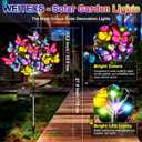 WEITEXS Solar Garden Lights Solar Lights Outdoor Waterproof Solar Lights 6 Pack with New Upgraded 216 LED 102 Butterfly Outdoor Solar Lights for Yard Outside Garden Pathway Decor Gifts for Women