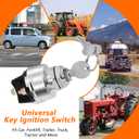 4 Position Universal Key Ignition Switch, Ignition Switch with Key Fit Car, Forklift, Trailer, Truck, Tractor and More, Starter Switch 12V Acc/Off/IGN/Start
