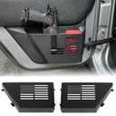 MAIKER Metal Rear Door Storage Box, Door Side Insert Organizer Box Pockets for 2007-2018 Jeep Wrangler JK 4 Door 2pcs(Black)