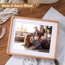 Picture Frame 8x10 inch, Natural Beech Wood Photo Frame Displays 6x8 Inch with Mat or 10x8 without Mat, with High Clear Acrylic, Landscape or Portrait Orientation, Wall-Mount & Tabletop