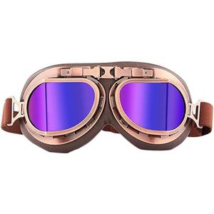 Vintage Motorcycle Goggles,Windproof Anti Fog & Impact UV Protection Aviator Pilot Motocross Goggles,Fly Racing Riding Sand Dust Goggles for Men,Women, Adult