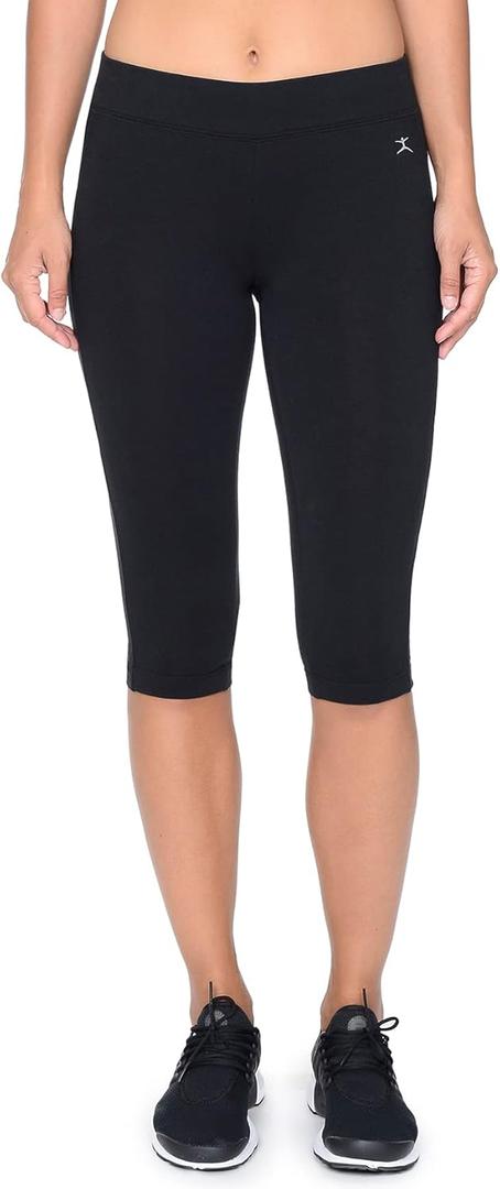Danskin Women's Essential Capri Athletic Leggings (Large, Black)