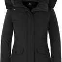 Wantdo Women Winter Long Parka Coat Thicken Outwear Puffer Coat Jacket Black XL