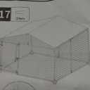 Dog Kennel Outdoor Chain Link Dog Run Playpen Galvanized Heavy Duty Outdoor Dog Kennel Fence Puppy Exercise Pen Dog Run Cage with UV & Waterproof Cover Secure Lock 10x10x6ft