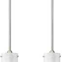 1-Light Mini Pendant Light Fixtures, Modern Chandelier Hanging Ceiling Light with White Frosted Shade, Brushed Nickel Pendant Lighting for Kitchen Bedroom Hallway, Adjustable Height, 2 Pack
